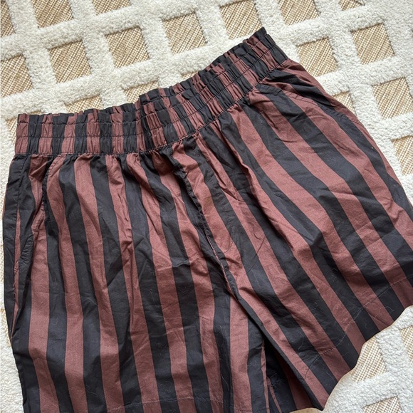 Aerie Brown and Black Striped Shirt/ Cover up Set - Picture 2 of 4